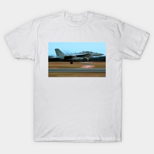 EA-18G Growler Super Hornet FCLP 2 T-Shirt by acefox1